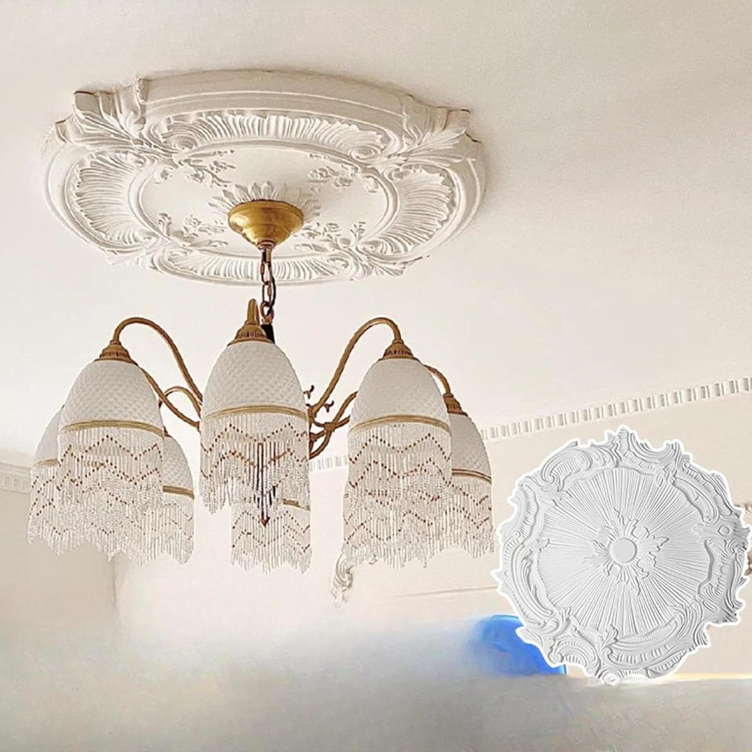 Ceiling Medallion Retro Round Vintage Replacement for Living Room Home Hotel| Home Décor | Kitchen Tools