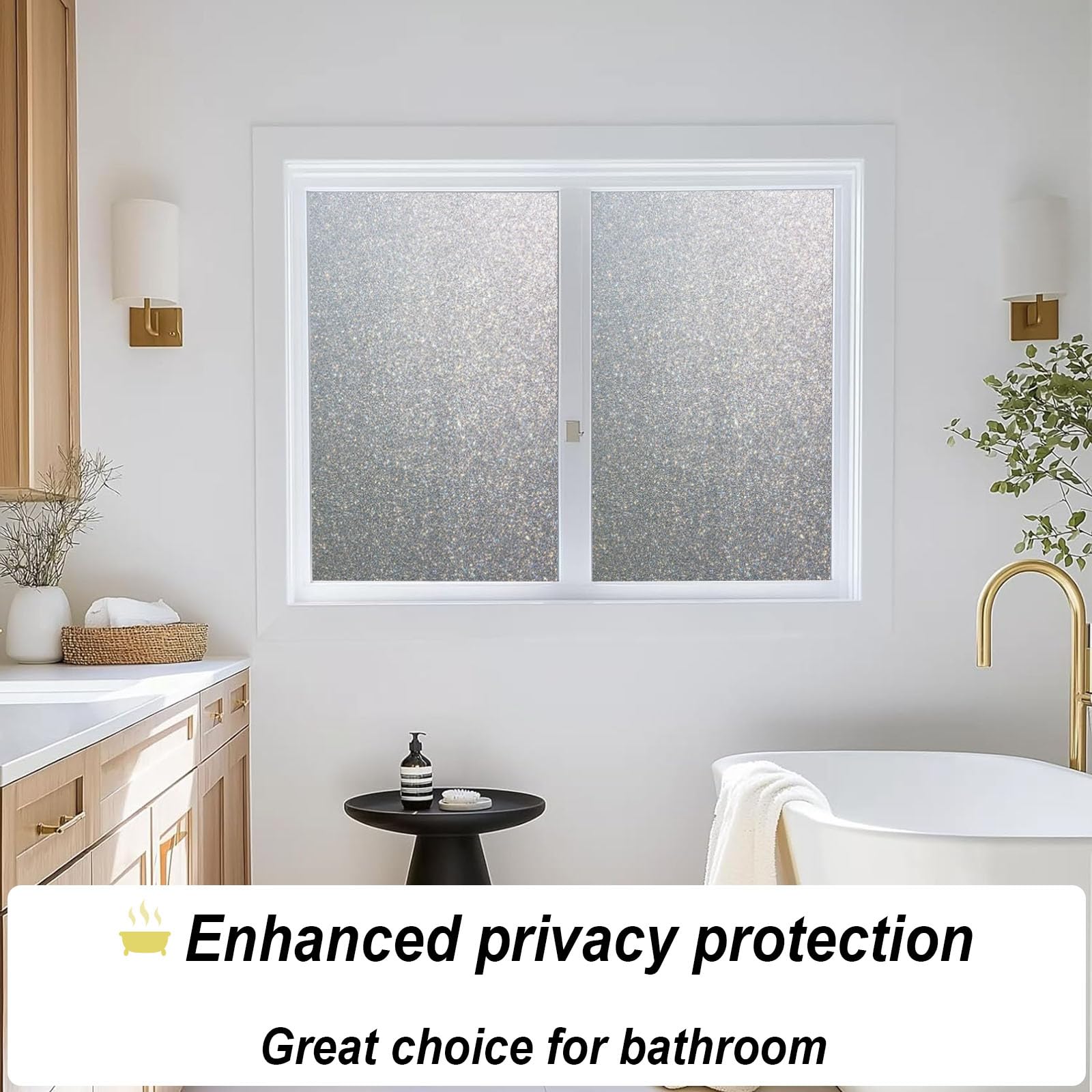 Pellicola per Vetri Finestre Privacy 85 x 270 cm Pellicola Protettiva Anti-Uv con Adesione Statica per Vetri Finestre Opaca per Cucina, Ufficio, Camera da Letto, Glassato