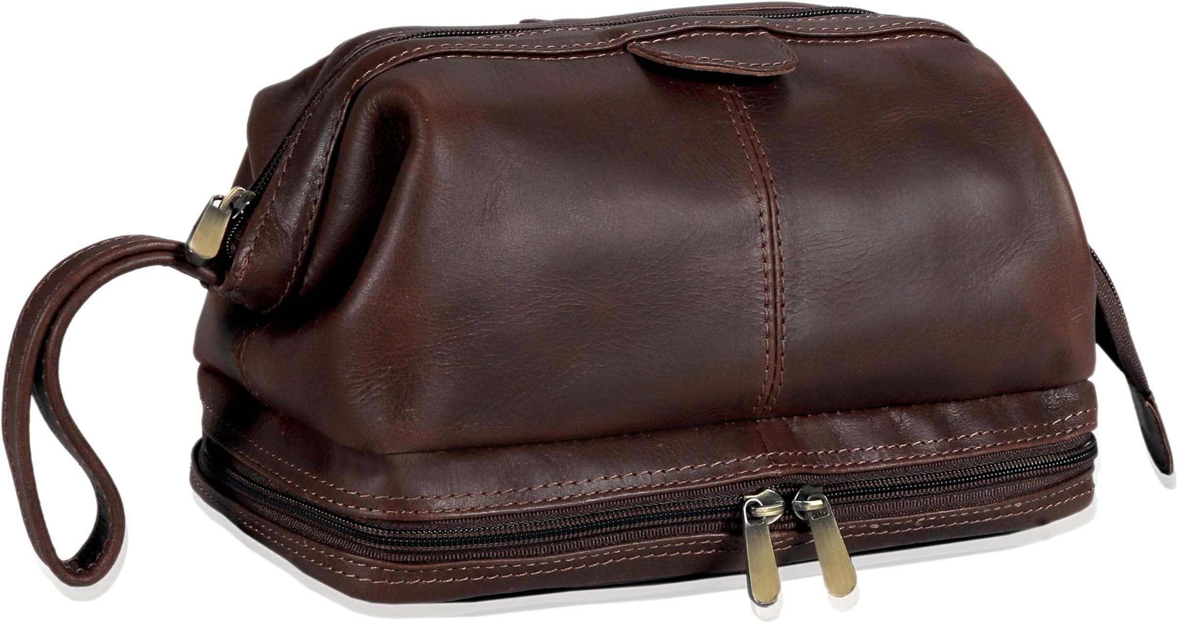 Genuine Buffalo Leather Unisex Toiletry Bag Travel Leather Dopp Kit Made With High Class Buffalo Leather