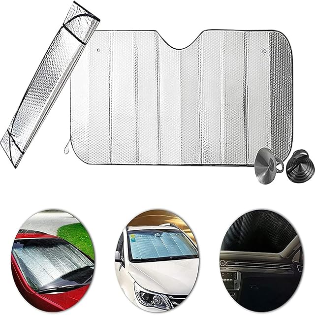 Windscreen Sun Shade for Car inside, Windshield Sun Shade Front Window Sunshades Foldable UV Front Screen Sunshade Cover Protector Keep Car Cool Windshield Dust Cover Frost Snow Ice Cover for SUV