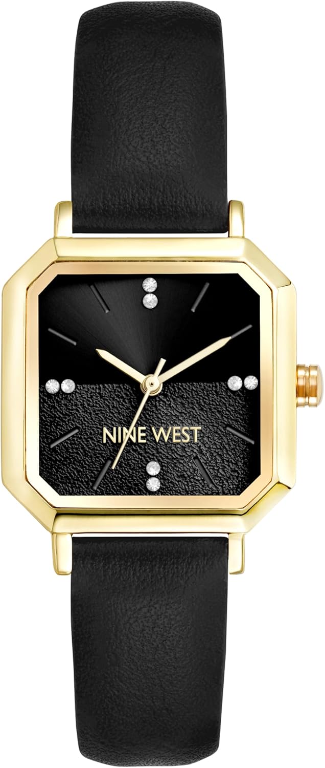 Nine West Women's Genuine Crystal Accented Strap Watch
