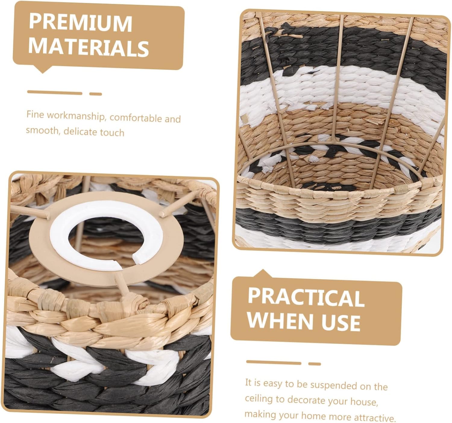 Homoyoyo Light Covers for Ceiling Lamp Small Paper Lampshade Easy Install Vintage Lampshades