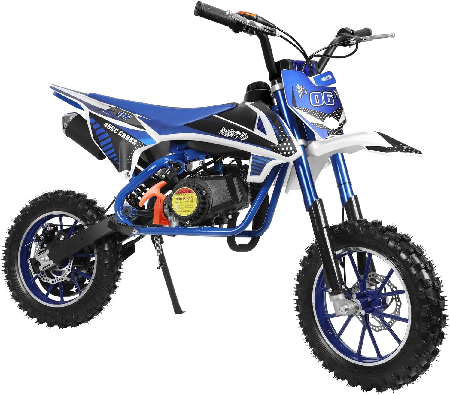 Upgraded 49cc 2-Stroke Kids Dirt Bike, Pocket Gas Motorbike, Beach Off Road Gas Power Mini Pocket Motorcycle with Improved Front Rear Disc Brakes, Mini Dirt Scooter Bike Pocket
