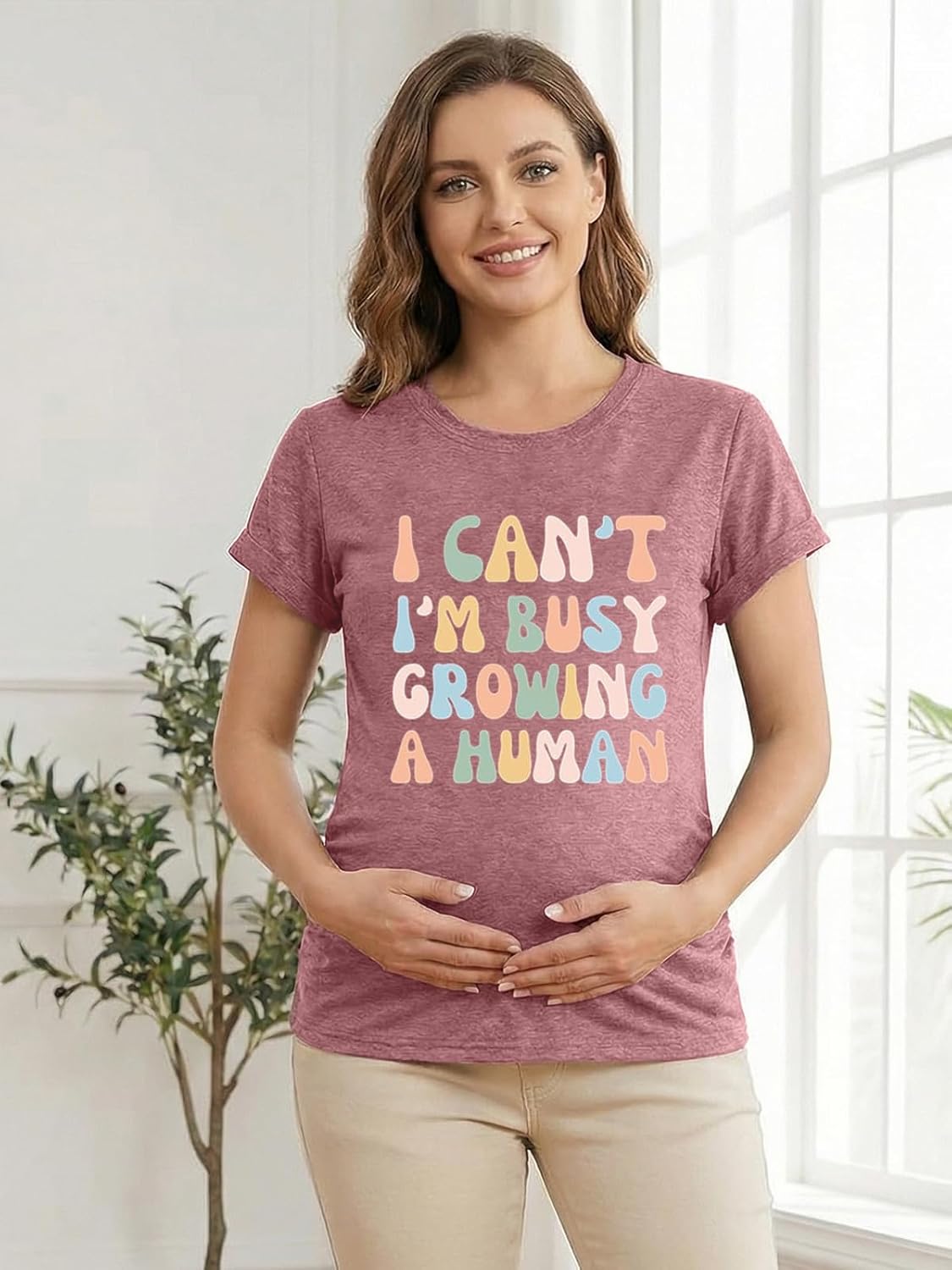 Mama Shirts for Women Funny Pregnancy Announcement Shirt Boy Mom Graphic Tee Tops Moms Club Outfits - Image 3
