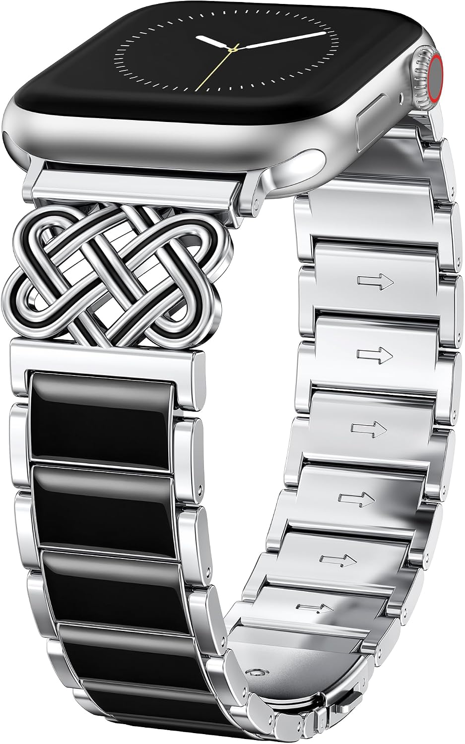 TOYOUTHS Celtic Knot Metal Strap Compatible with Apple Watch Band Women 38/40/41/42/44/45/46/49mm Dressy Stainless Steel Resin Chain Link Bracelet for iWatch Series 11 10 9 8 7 6 5 4 Ultra SE 3 2 1