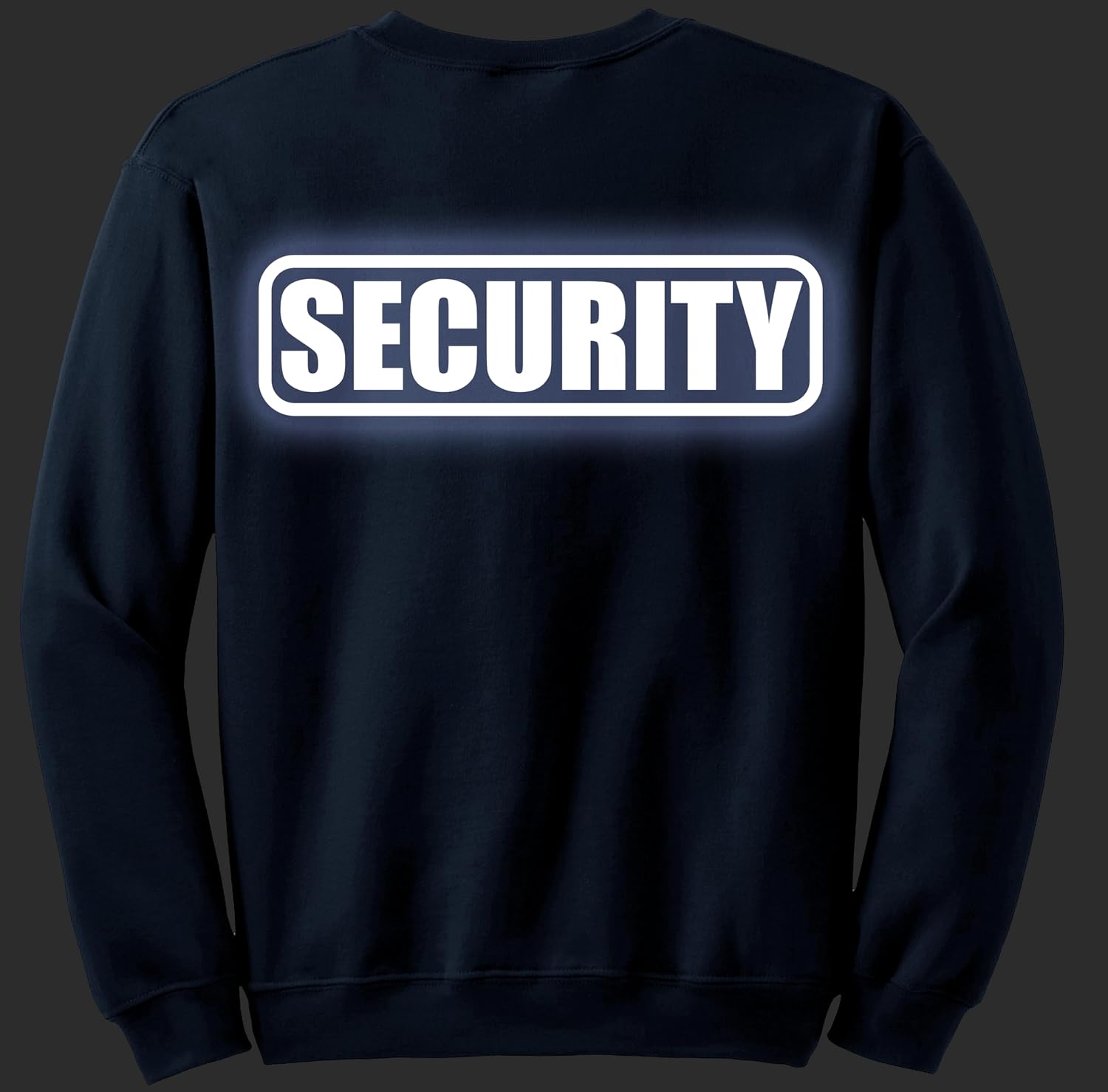 Security Sweatshirt with Reflective Logo, on Left Chest and Back.