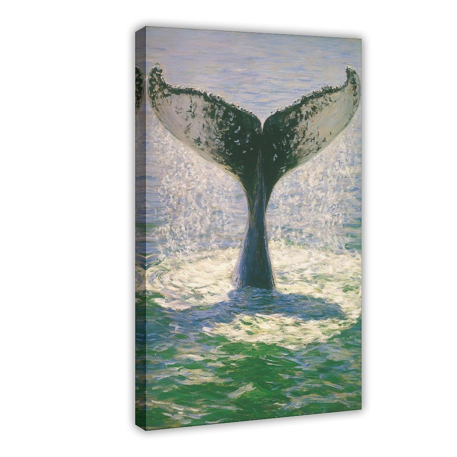 Jfecth Frame-Style Whale Tail Above Water Poster Canvas Poster For Home Decor Gift