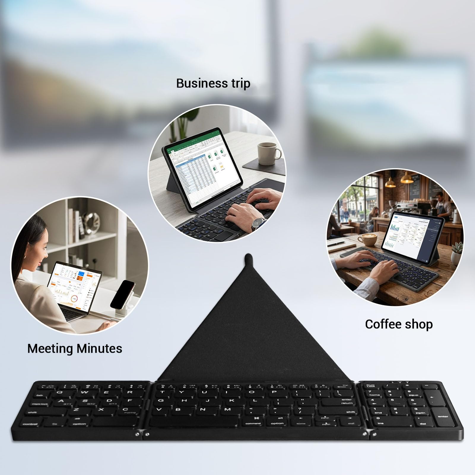 Dpofirs Clavier sans Fil Pliable avec compatibilité Avancée (Black)