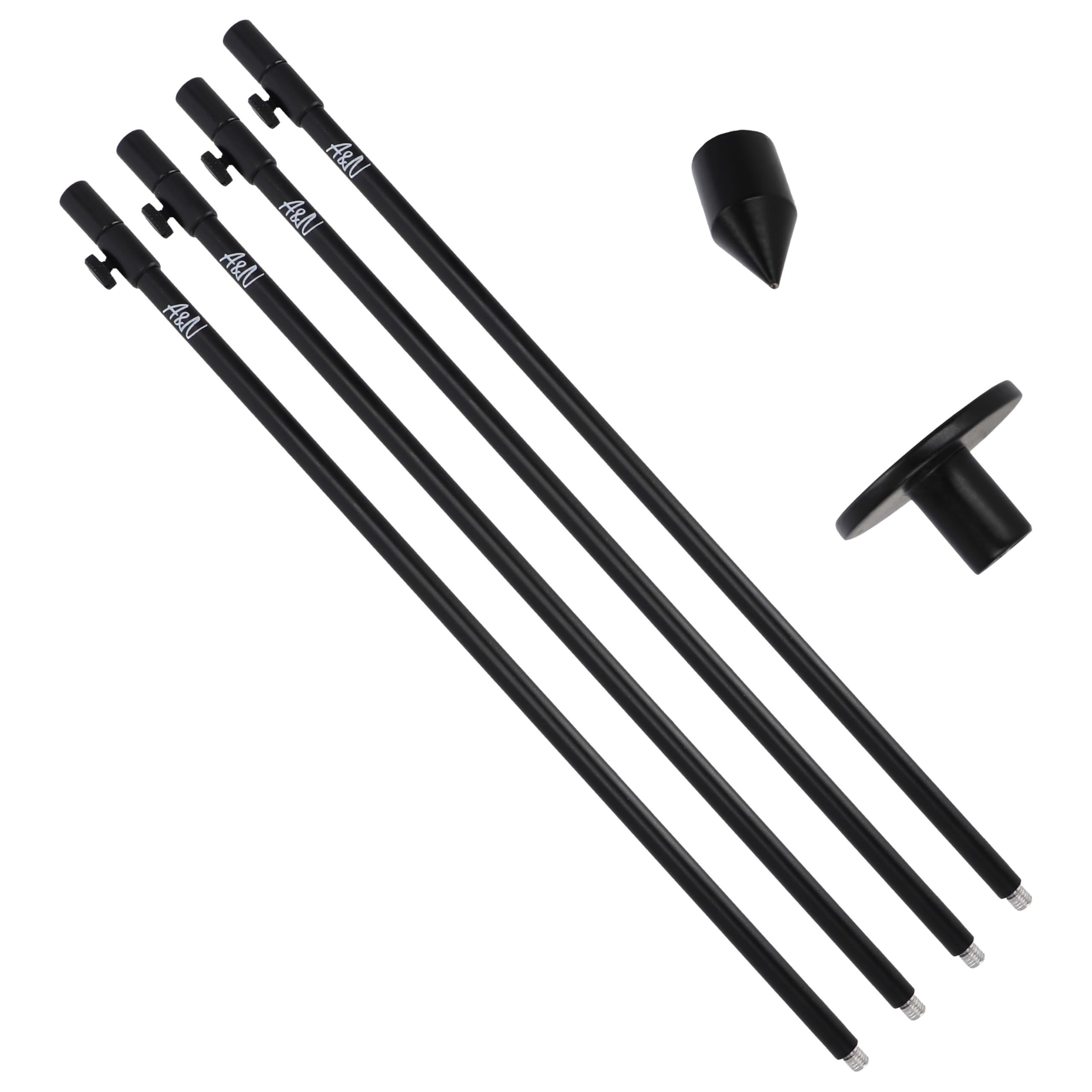 4 soportes para cañas de pescar (aluminio, 30-120 cm)