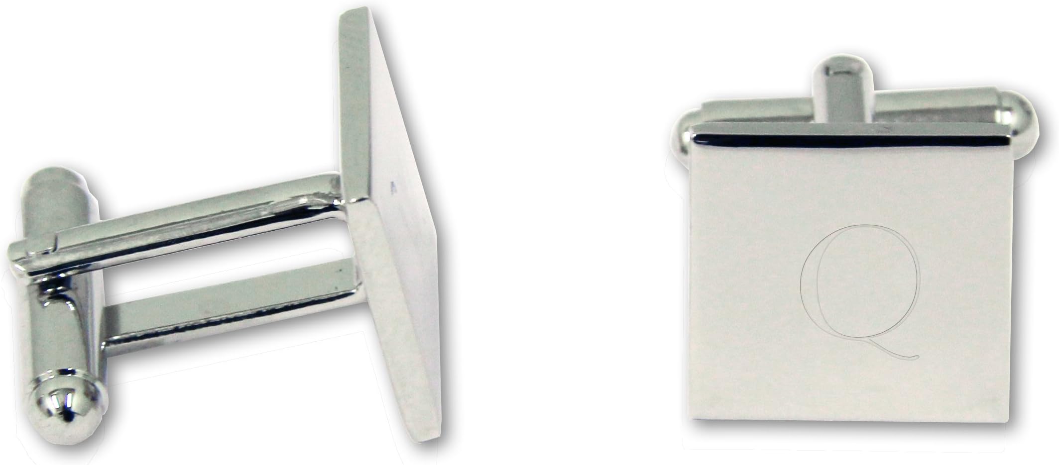 Cathy's Concepts Personalized Silver Square Cuff Links, Letter Q