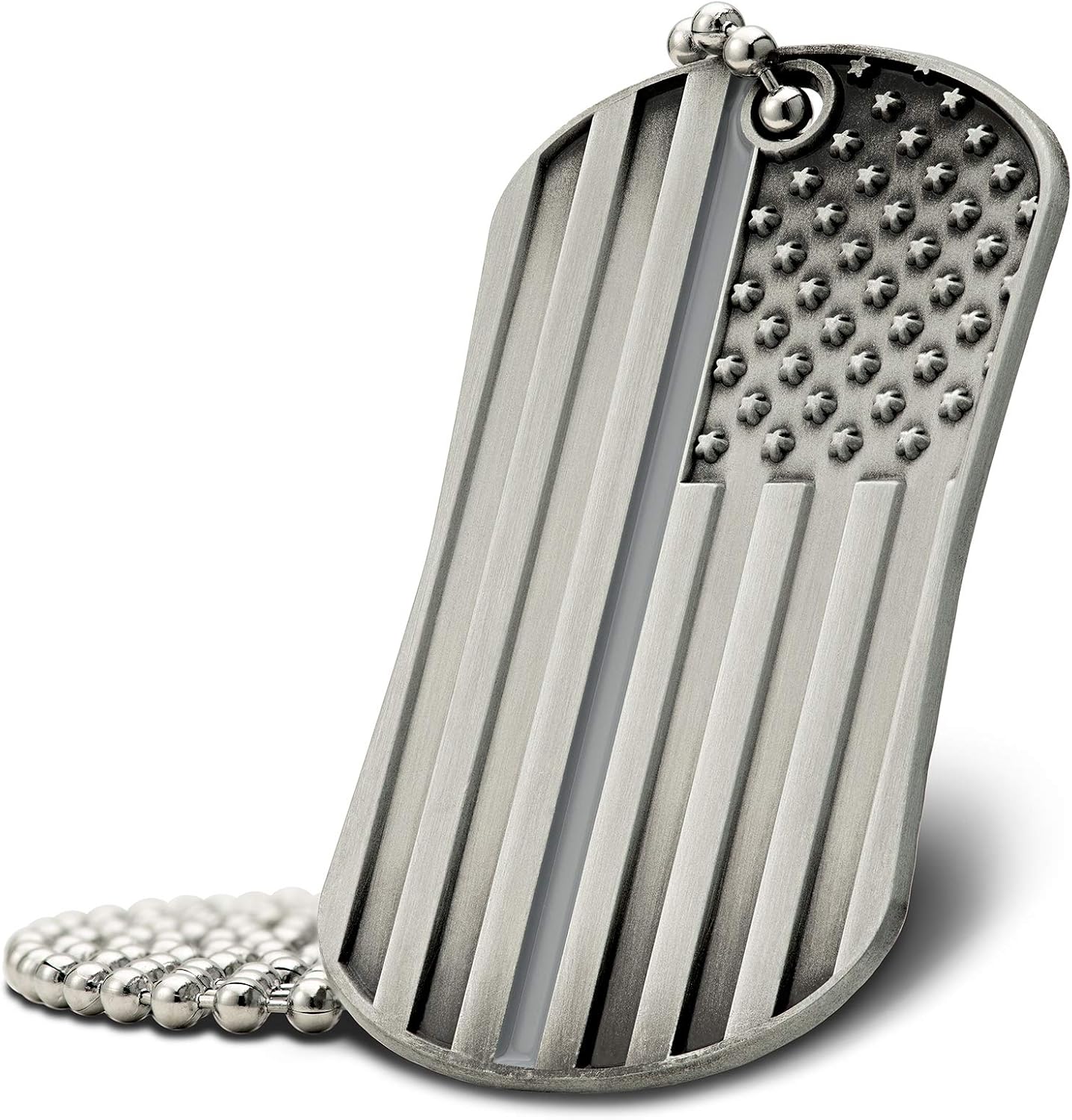 Shields of Strength Thin Gray Line Corrections Officer Dog Tag Necklace-Deuteronomy 31