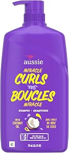 Aussie Miracle Curls Shampoo for Curly Hair with Coconut Oil, Paraben Free, 778 mL