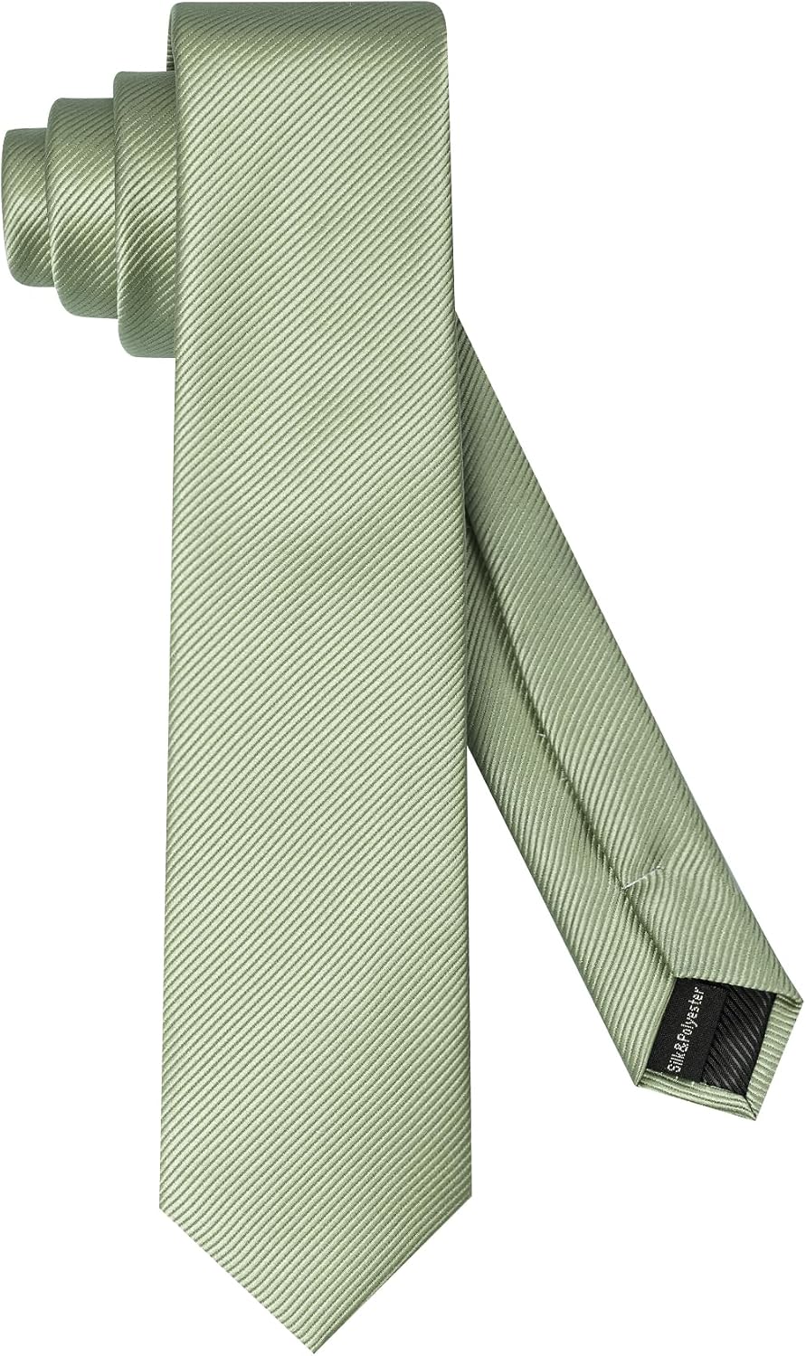 2.4" Solid Satin Skinny Ties for Men Slim Necktie and Pocket Square Tie Clip Lapel Pin Set Wedding Casual 6cm