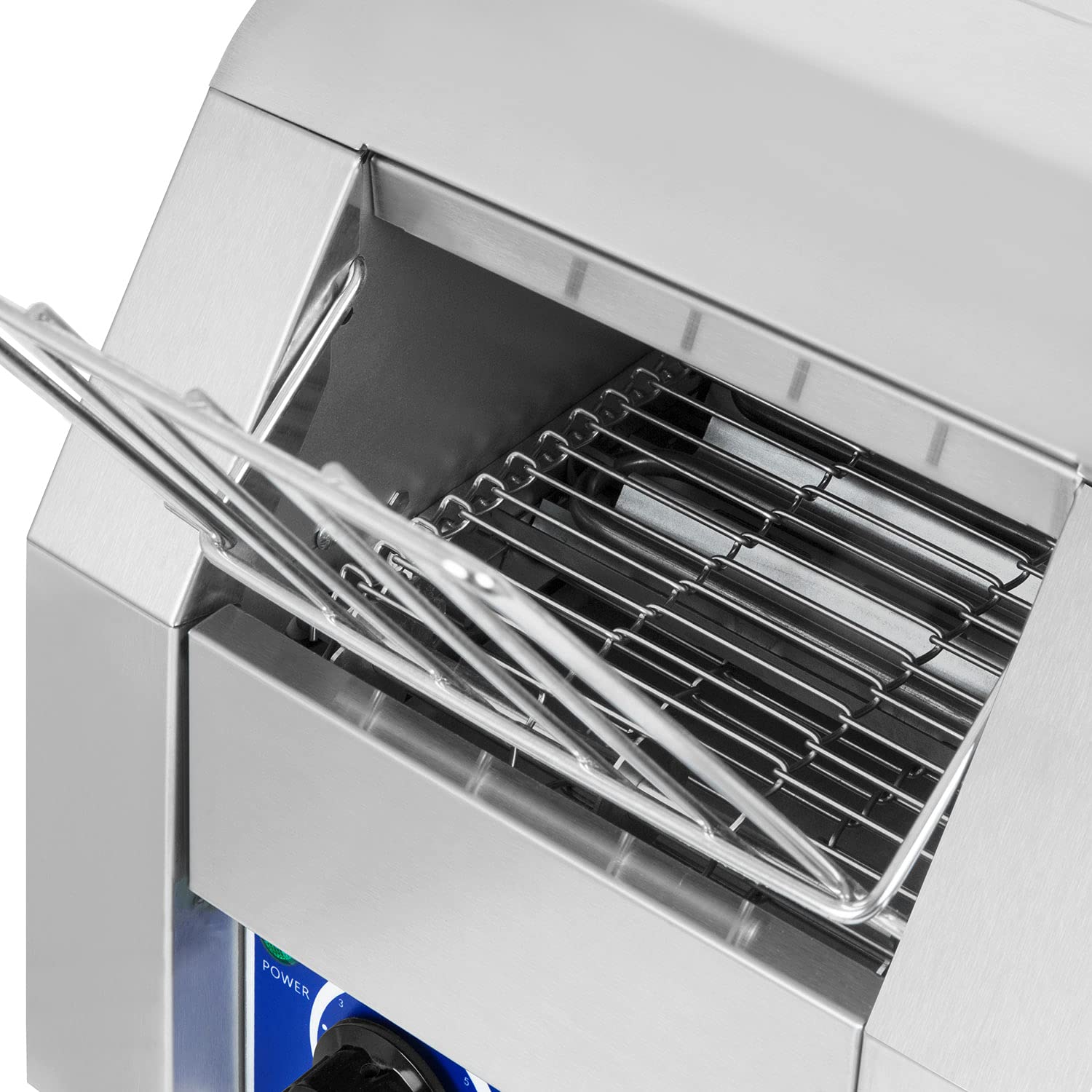 VERTES Tostapane Continuo con Nastro Trasportatore in Acciaio Inox (1340W, 230V, Gastro Profi per Toast e Panini per Hamburger, Scomparto Aggiuntivo, 2 Scomparti di Uscita, 7 Impostazioni di Velocità)