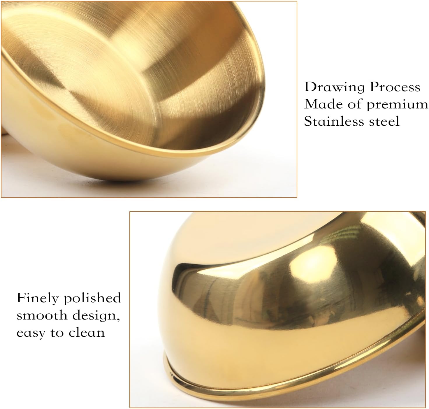 Nsmykhg 3.4 OZ Stainless Steel Sauce Dishes,20 Pack Sauce Bowls Round Seasoning Dishes,Sushi Dipping Bowl Appetizer Plates Golden Saucer Dish,Prep Appetizer Plates for Kitchen