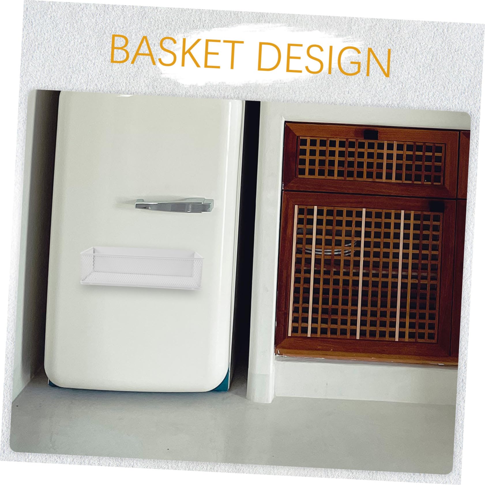 Estante Magnético para Nevera de Hierro Resistente Cesta Multiusos para Cocina y Baño Diseño de Malla Fina Antiagua Soporte para Especias y Botellas Almacenamiento Lateral