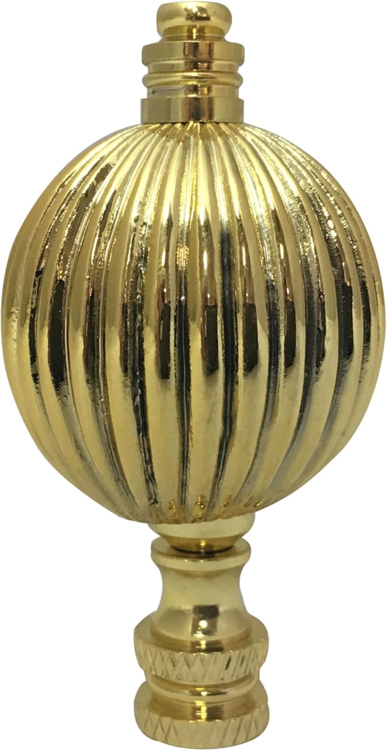 Royal Designs, Inc. Balloon Shaped Finial for Lamp Shade, Polished Brass - Pack of 1