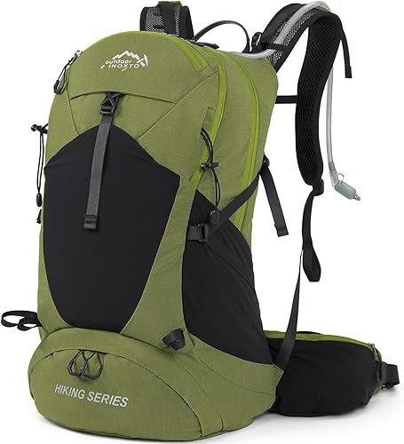 IX INOXTO Mochila de senderismo, mochila de senderismo impermeable con bolsa de agua de 3 litros y cubierta para lluvia, mochila ligera de viaje