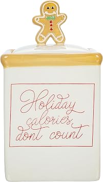 Stephanie Imports Holiday Calories Dont Count - Christmas Themed Winter Holiday Ceramic Cookie Jar