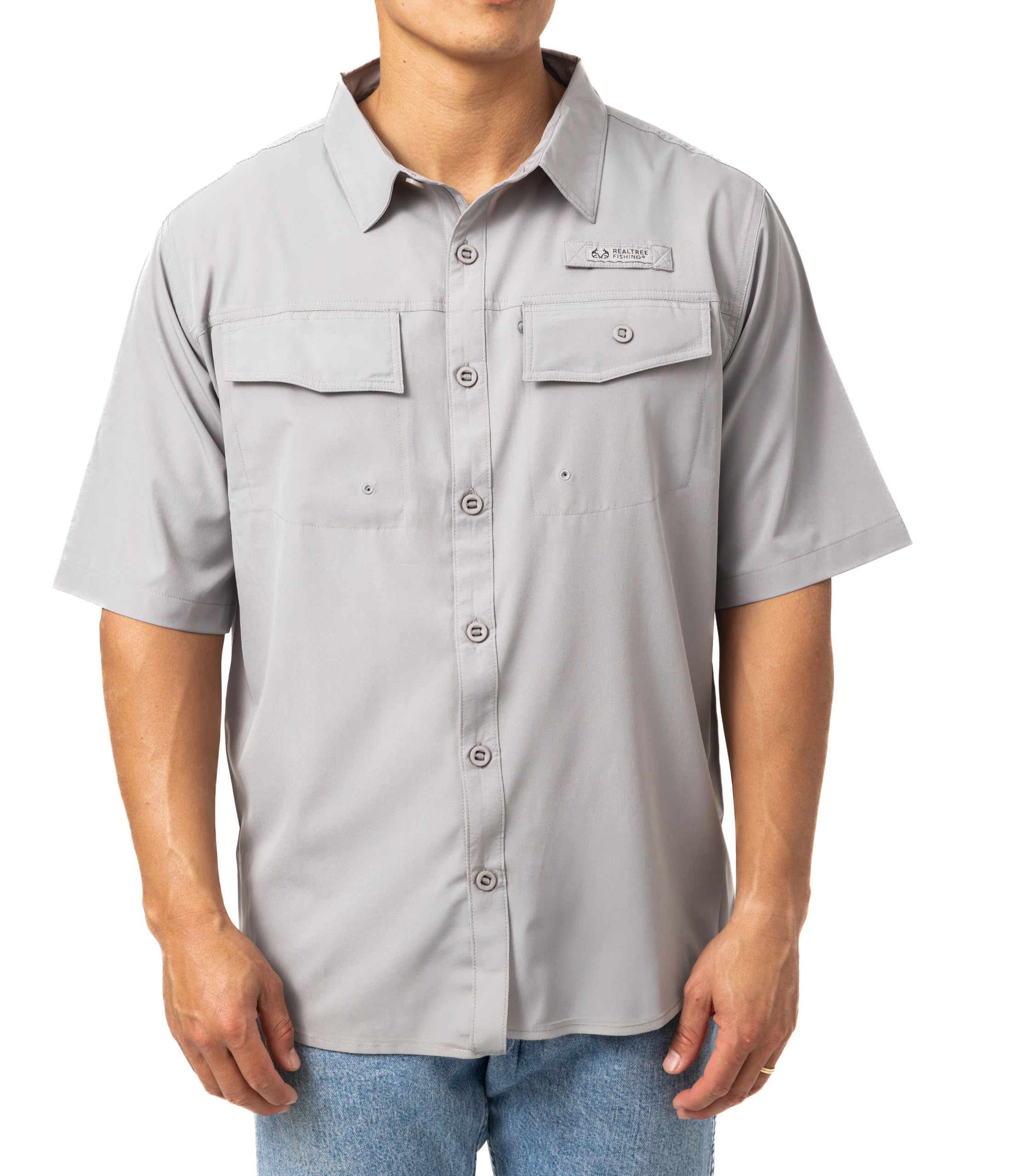Realtree Men's Short Sleeve Performance Tech Vented UPF 50+ Sun Protection Fishing Shirts