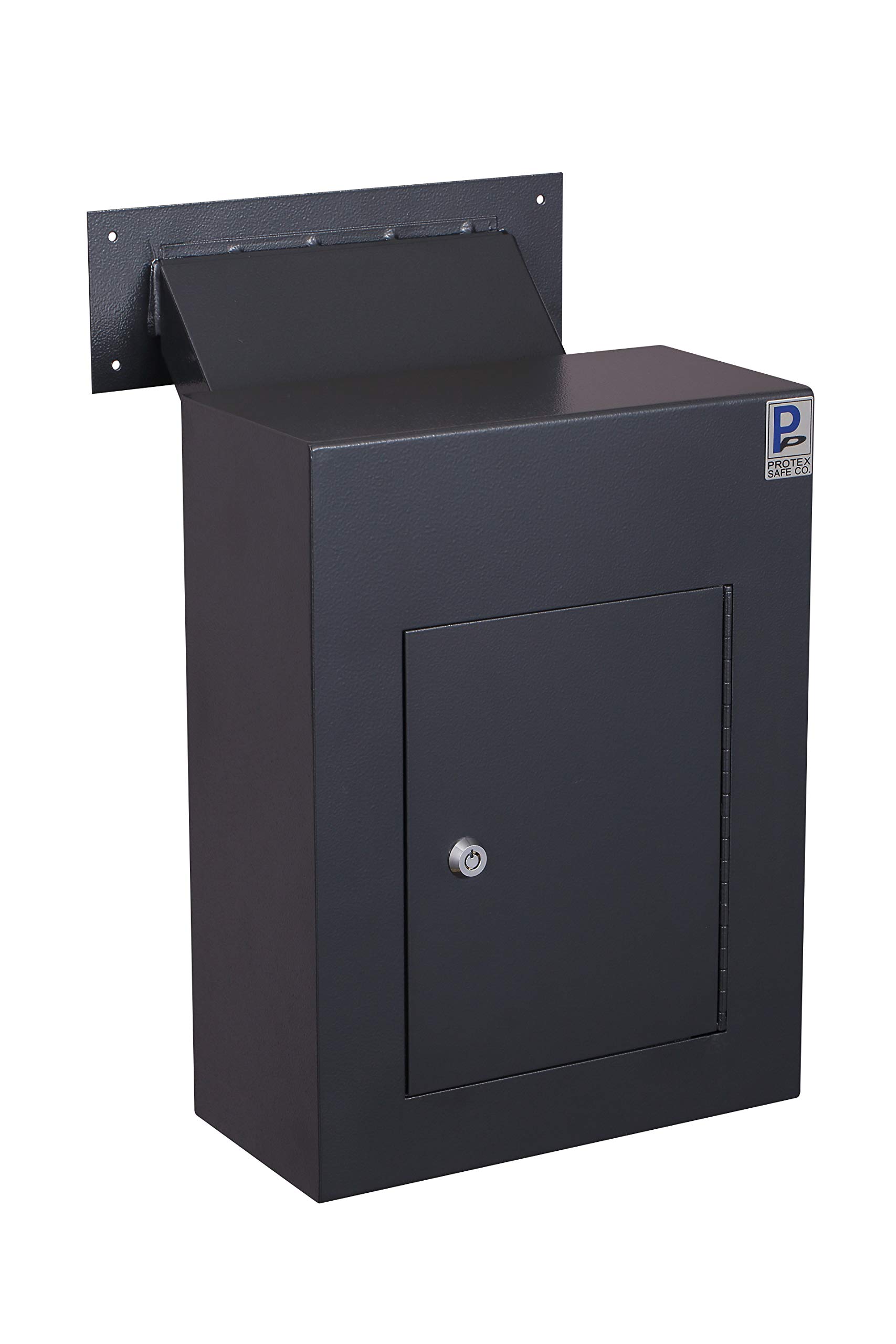 Protex WDC-160 Black Wall Drop Box with Adjustable Chute, Black