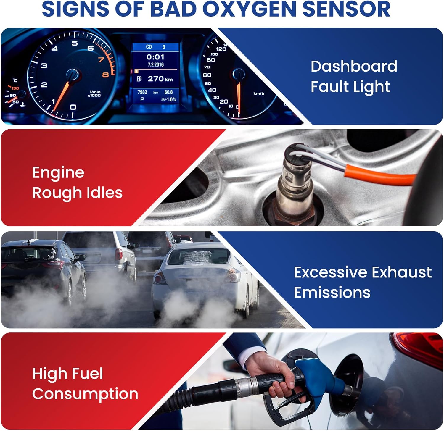 MOCA Upstream Oxygen Sensor 234-9133 Fits 2013-2017 for Nissan Altima 2.5L, 2016, 2018 for Versa 1.6L, 2016-2018 for Nissan Versa Note 1.6L