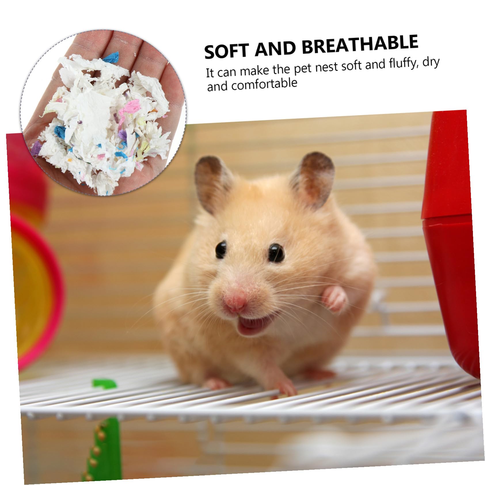 Einstreu 450g Beutel für Hamsterkäfige aus Saugfähigem Papier Verhindert Feuchtigkeit und Gerüche für Hamster und Meerschweinchen