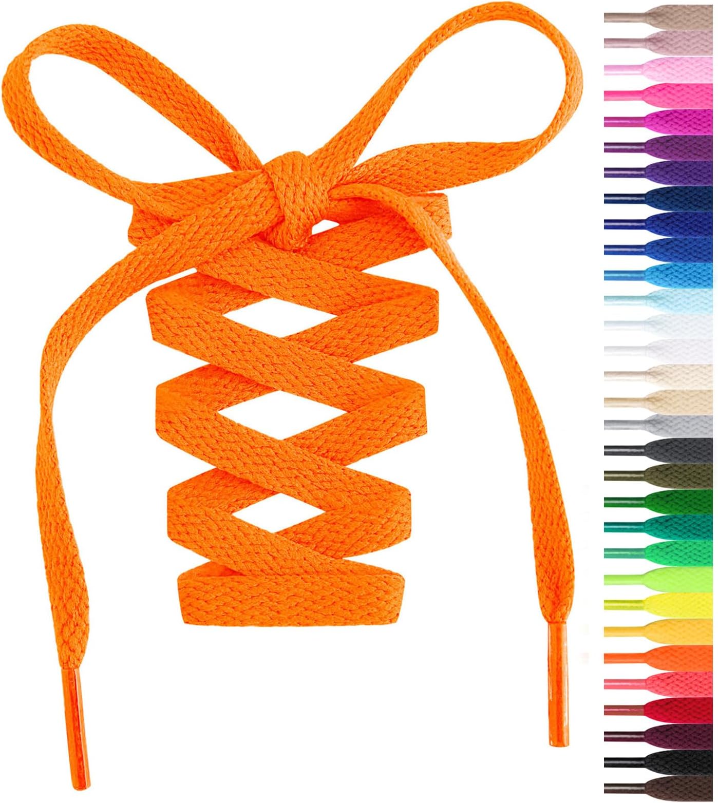 Flat Shoelaces 5/16" - 20 Colors in 36"-72" Shoe Laces For Sneakers