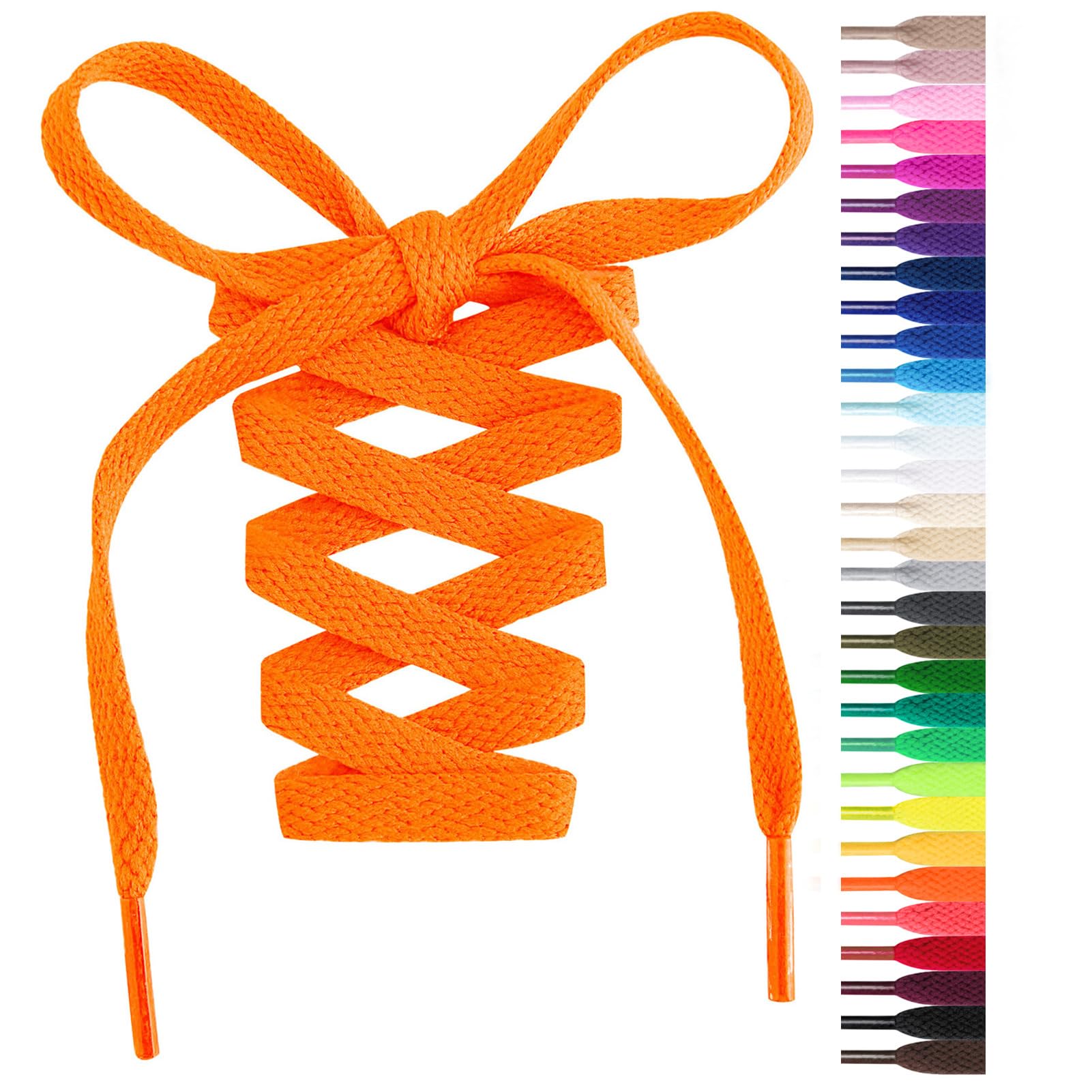 Handshop Flat Shoelaces 5/16" - 20 Colors in 36"-72" Shoe Laces For Sneakers