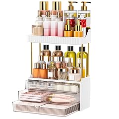 12 2W Makeup Organizer Drawers - 5 Tiers Bathroom Counter Organizer Cosmetic Storage Drawer for Dresser Countertop and