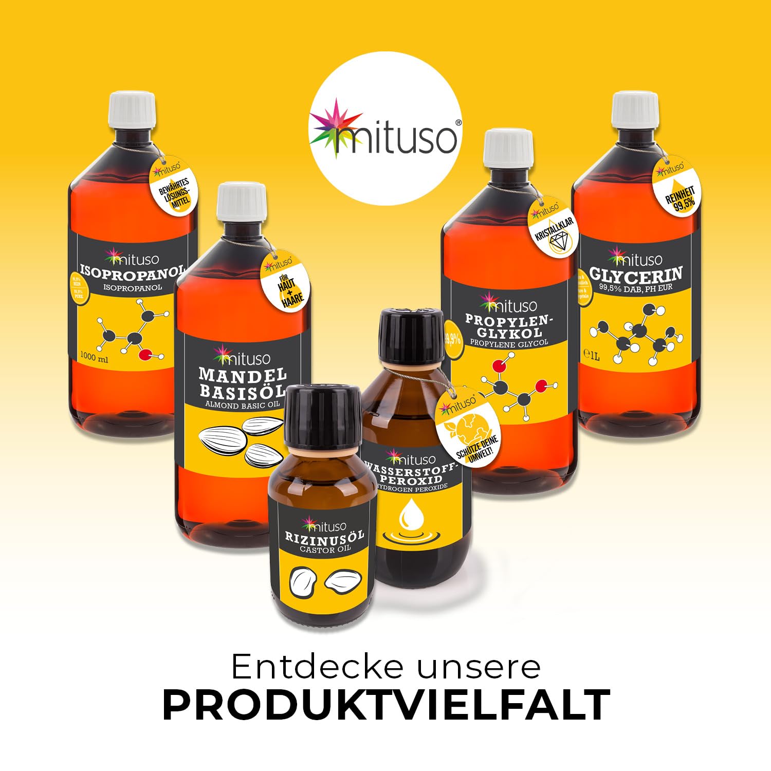 mituso Aceite de ricino 10 litros – 100% puro aceite prensado en frío, nativo Ph. Eur., sérum para pestañas, aceite capilar, cuidado natural del cabello