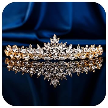 Crystal Princess Queen Tiara - Birthday Rhinestone Crowns Headband for Women Wedding Halloween Prom Pageant Party Coming of Age Ceremony Photo Props HG1233-White