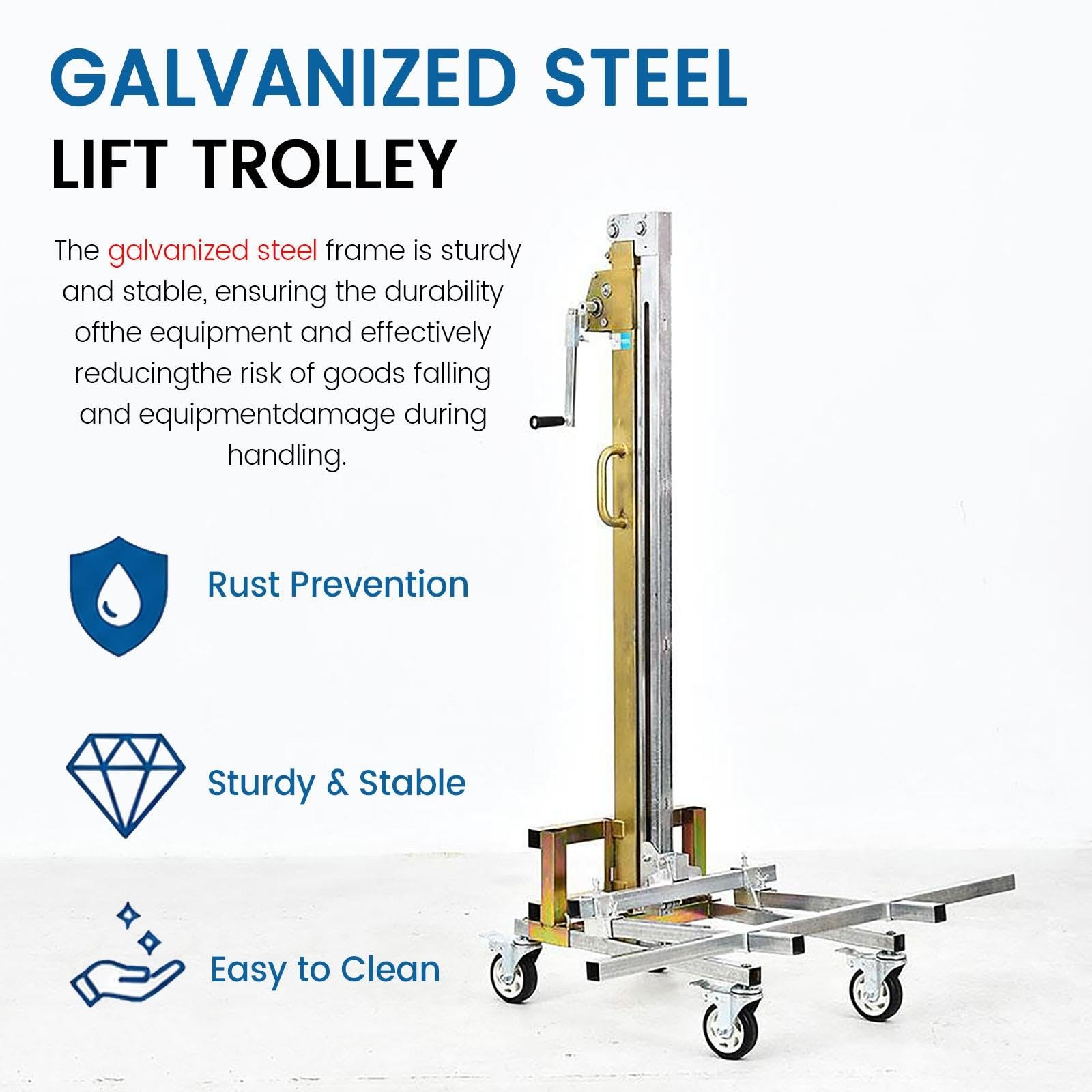 Carrello Elevatore Manuale 1.8/2.1/2.5m Sollevatore Regolabile In Altezza