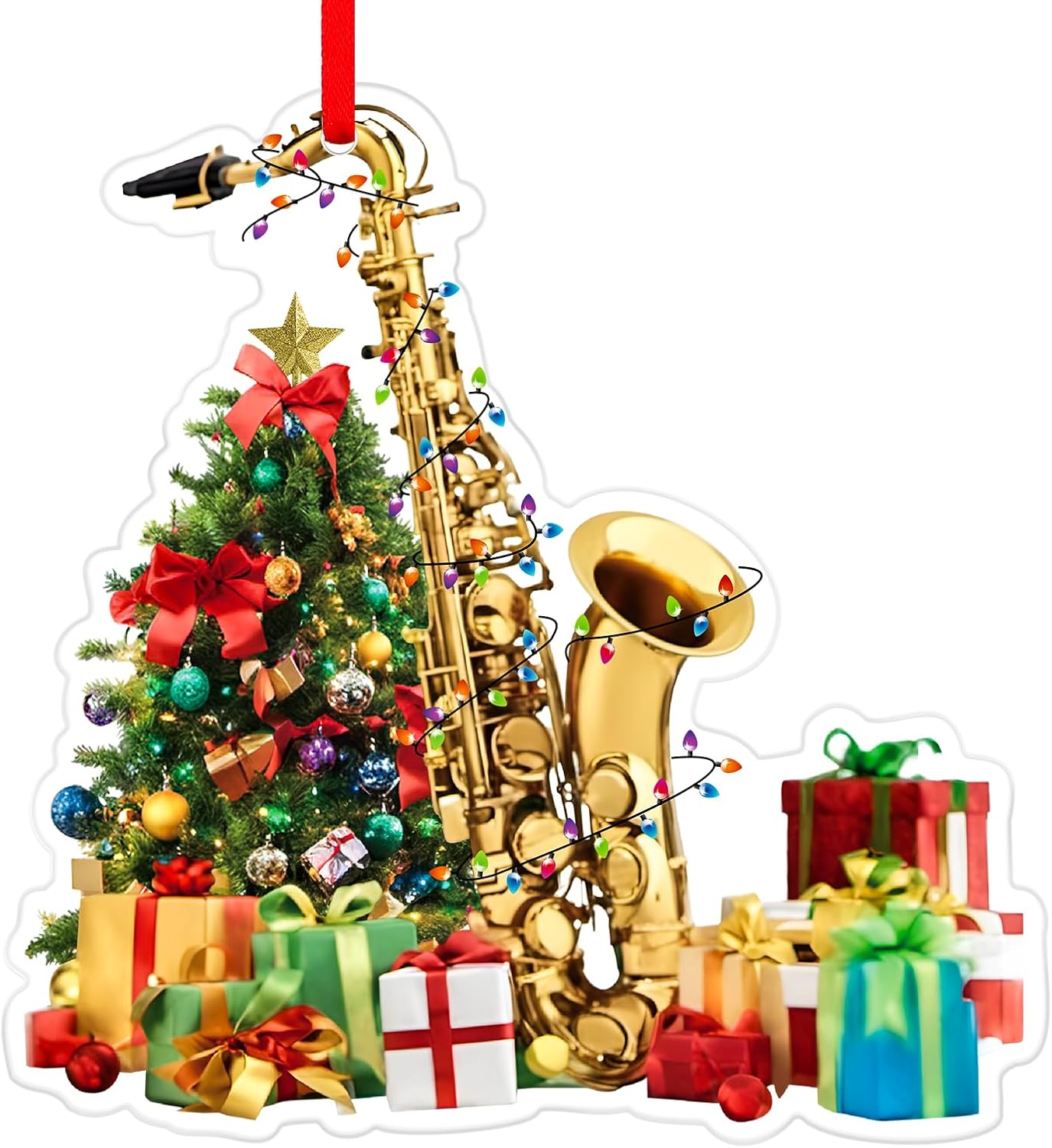 WhatSign Saxophone Christmas Ornaments Music Ornaments for