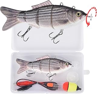 Robotic Swimming Fishing Electric Lures 5.12" USB Rechargeable LED Light Wobbler Multi Jointed Swimbaits Hard Lures Fishing Tackle