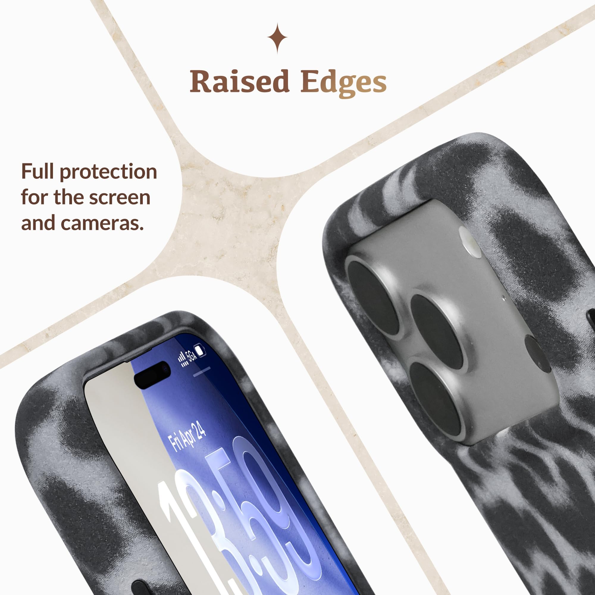 Luner - Funda para iPhone 17 Pro Max - Funda aterciopelada con estampado de leopardo [compatible con Magsafe] - Control de cámara y botón de IA - Fundas de diseño para mujer - Bonito estampado animal