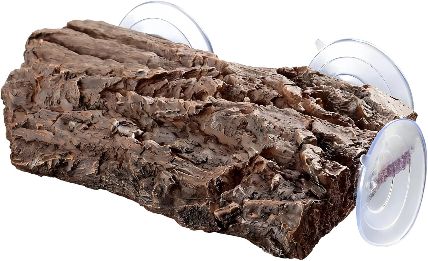 Resin Turtle Tank Basking Platform, Reptile Island with Inclined Ladder, Artificial Bark, Suction Cups, Decor for Resting, Climbing, Hiding, 8.3 X 4.7 in