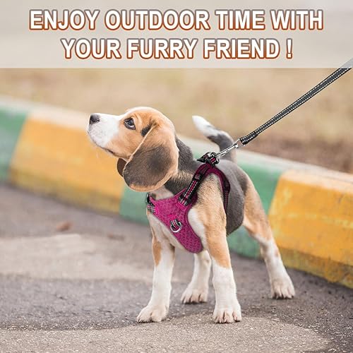 Miniatura 58 de Arnés para perro, arnés reflectante ajustable para cachorro, transpirable, suave para perros pequeños y medianos, gatos, rojo, S Negro