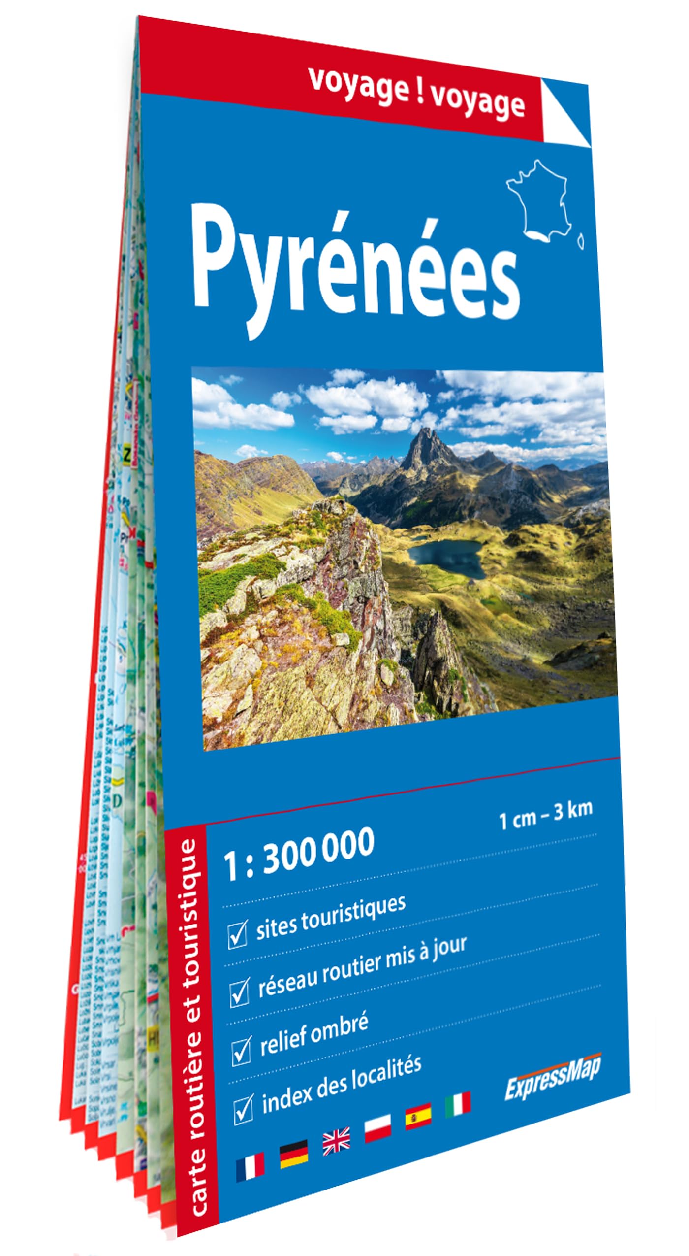 Pyrénées 1/300.000 (carte grand format en papier)