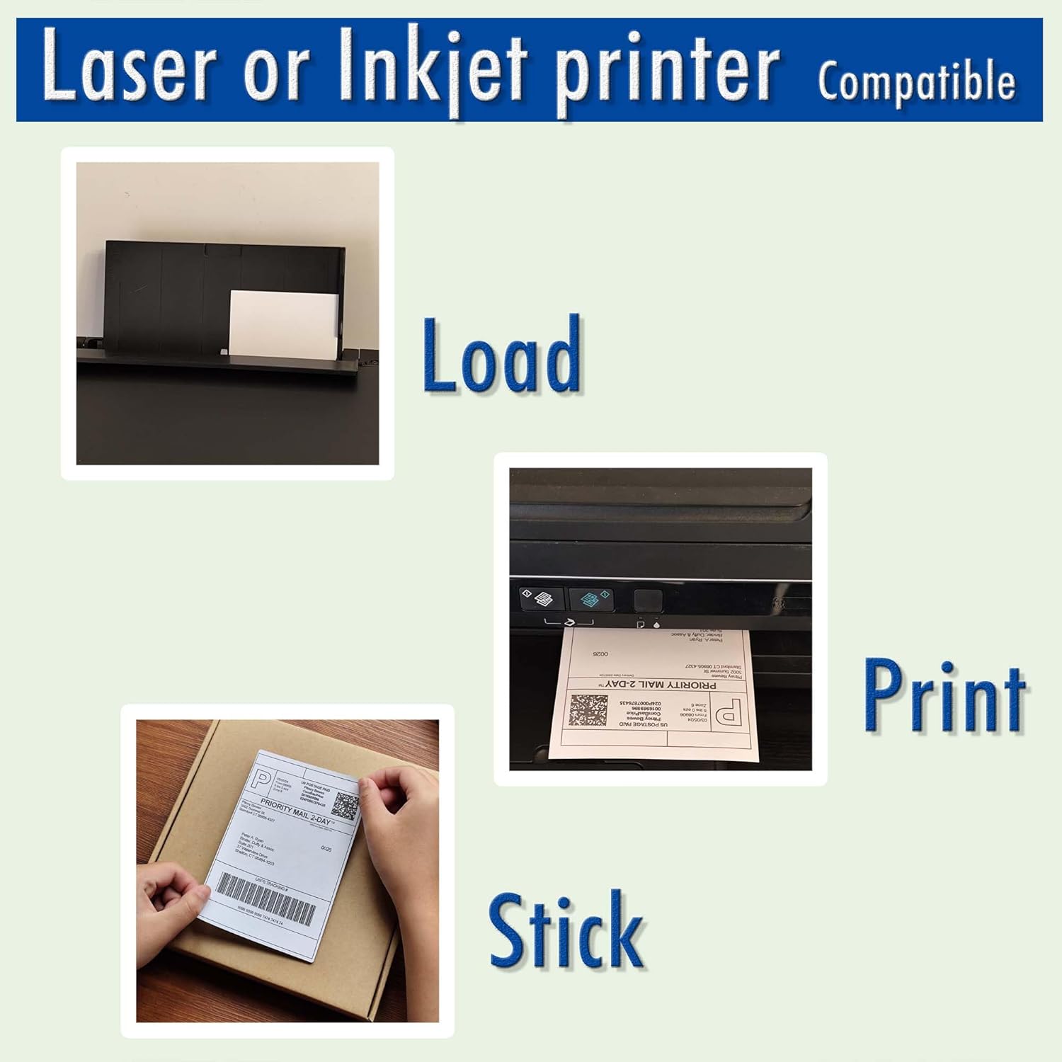 4x6 inch Shipping Labels, Laser and Inkjet Printer Compatible, Multi-Purpose Strong Adhesive Stickers, Matte White 160 Labels - Image 2