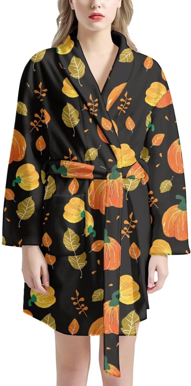 Towel Robe Women Bath Wraps Long Sleeve Bathrobe with Belt Pockets Soft for Girls