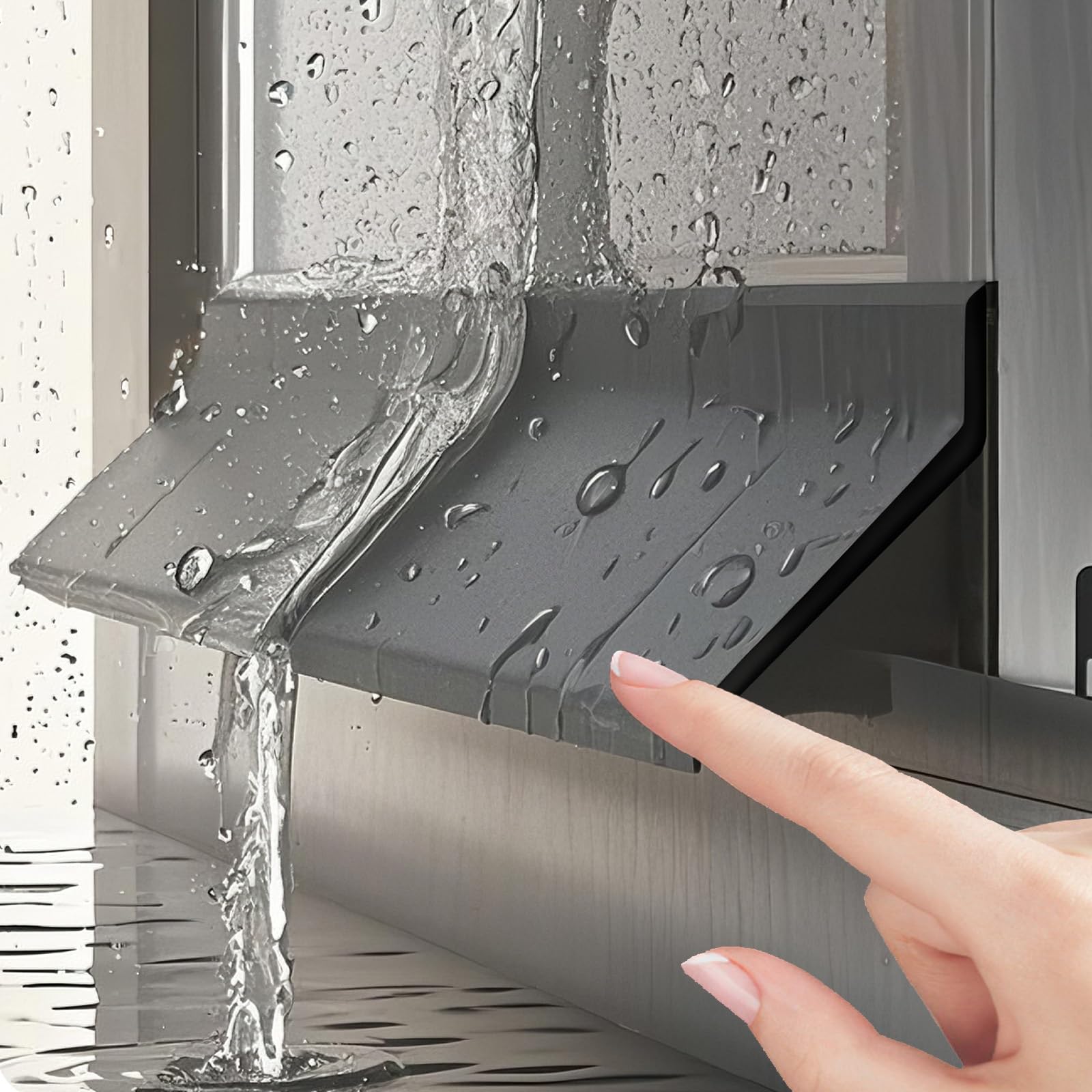 Deflector de goma reforzado autoadhesivo para bloqueo de agua, ajuste universal para puertas, ventanas y vehículos