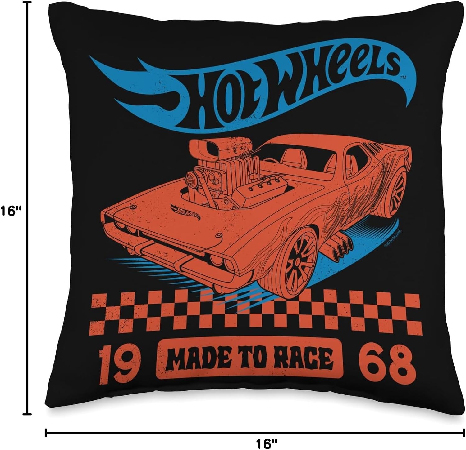 Hot Wheels - Made for 1968 Race Throw Pillow