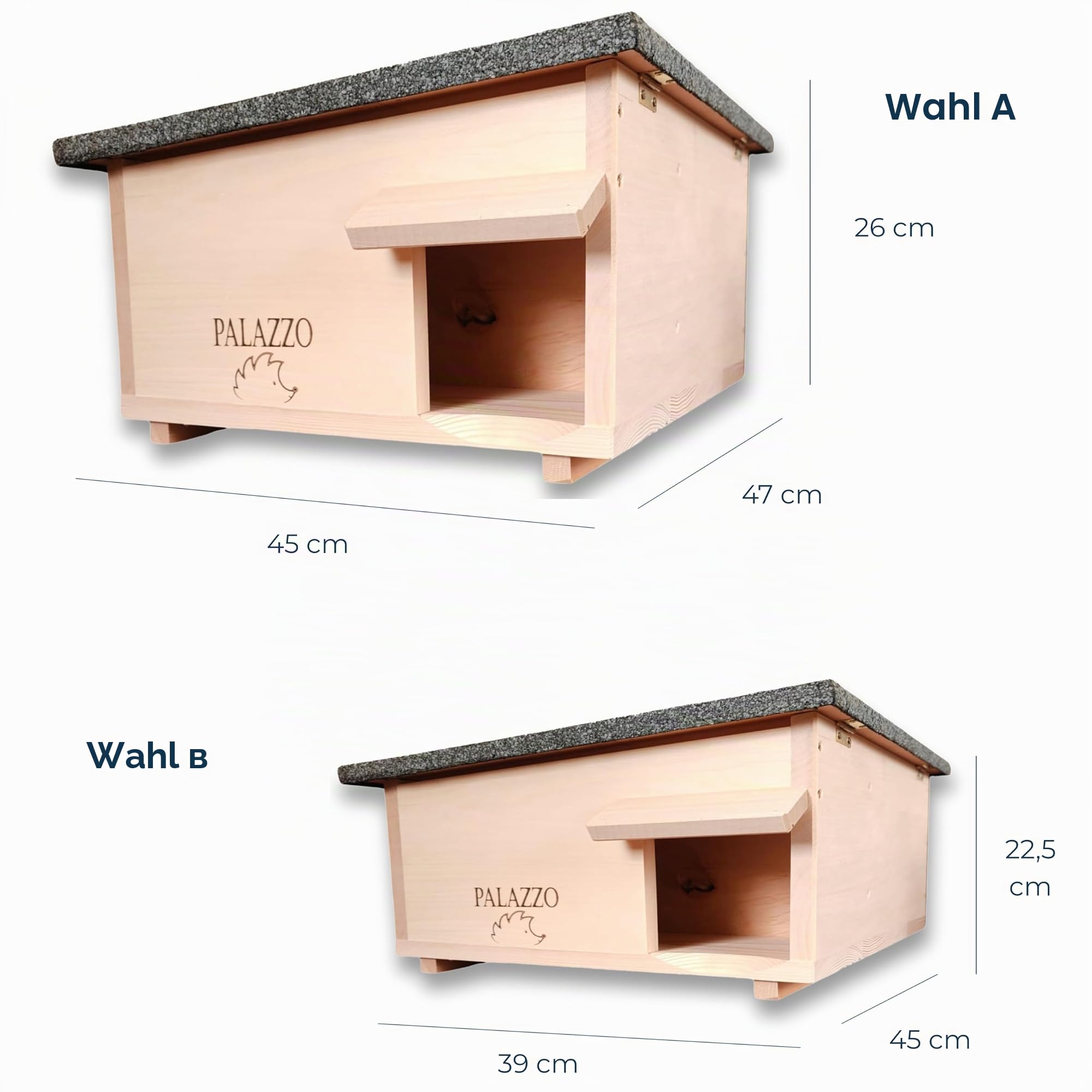 Dokkodo Igelhaus wetterfest aus Holz – Igelhotel & Winterquartier mit Labyrinth-Eingang – Sicherer Unterschlupf für Garten, 47 × 45 × 26 cm Palazzo