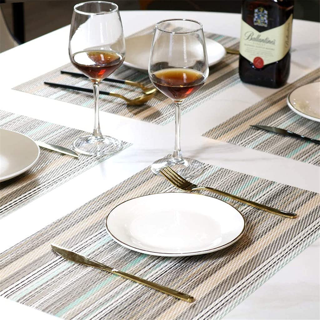 Manteles Individuales Fácil de Limpiar Mantel Individual de plástico Lavable para Mesa de Cocina Manteles Resistentes al Calor 30X45cm Un Juego de 4 (Color : Beige, Size : 8 PCS) HGCHH