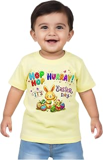 Cute Pals Happy Easter Tshirt Oufit for Baby Boy Girl and Kids | Easter Dress for Kids Price In India