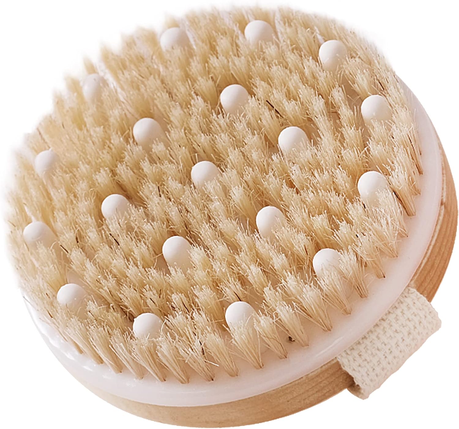 Dry Brushing Body Brush, Natural Bristle Dry Skin Exfoliating Brush, Body Brush for Wet or Dry Brushing, Dry Brush for Cellulite and Lymphatic Massage, Improve Blood Circulation
