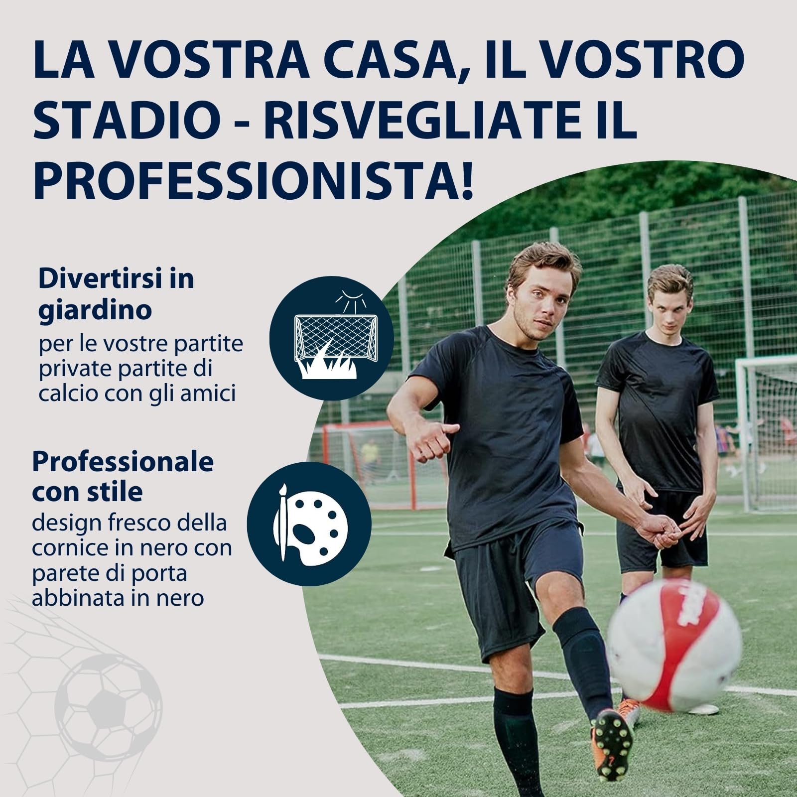 HUDORA Porta da Calcio Trainer Con Parete per Goal - Robusta da Esterno per Bambini e Adulti, Con Due Fori Bersaglio Rinforzati, Impermeabile per Training e Divertimento