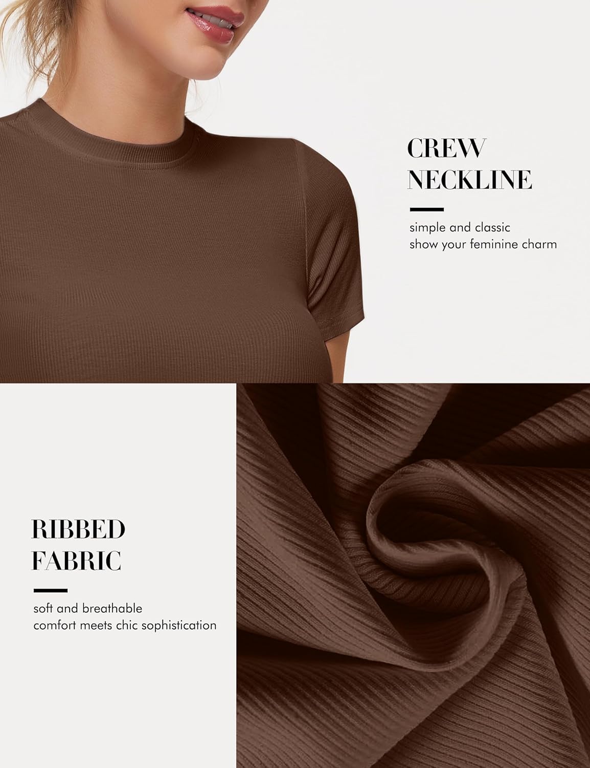 Peauty Maternity Ribbed Crew Neck Short Sleeve T-Shirt - Image 5