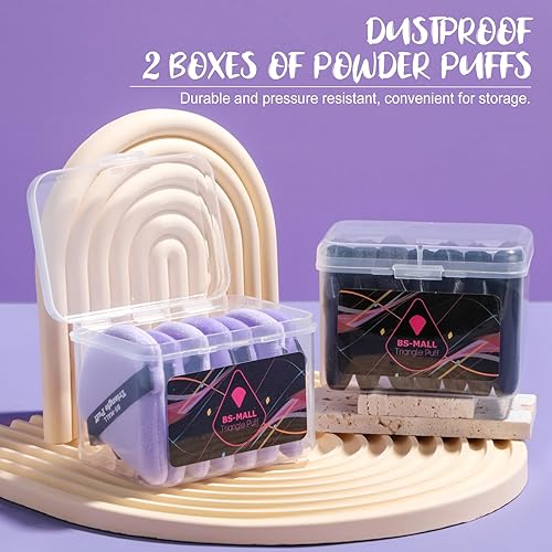 Miniatura 3 de BS-MALL Polvo Puff Triángulo Polvo Puff Lavable Reutilizable Hornear Polvo Suelto Fundación Cosmética Esponja Polvo Mineral Polvo